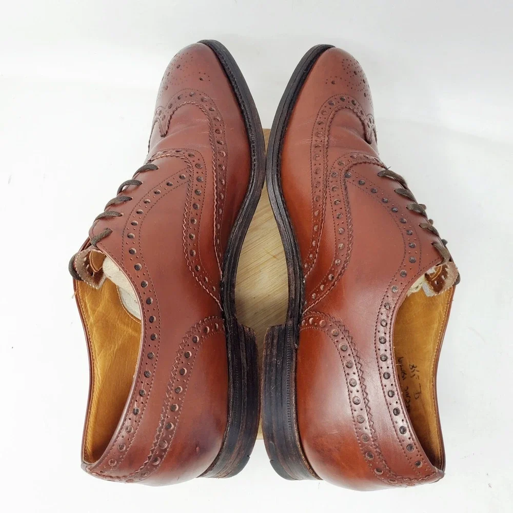 Churchs Chetwynd Shoes Mens 9.5 D Brown Leather Oxford Brogue Medallion UK 8.5F‎